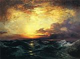 Thomas Moran Canvas Paintings - Pacific Sunset